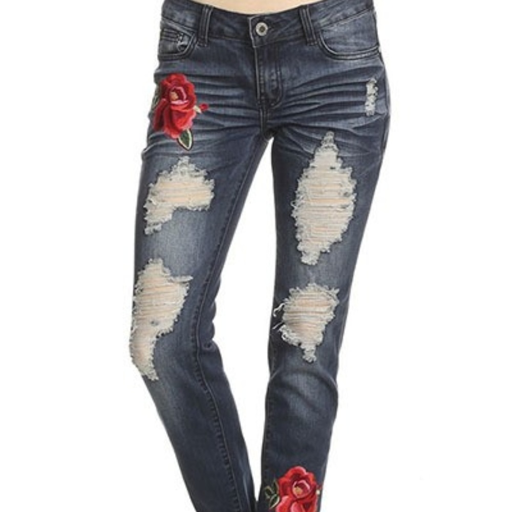 NEW American Blue Flower Jeans